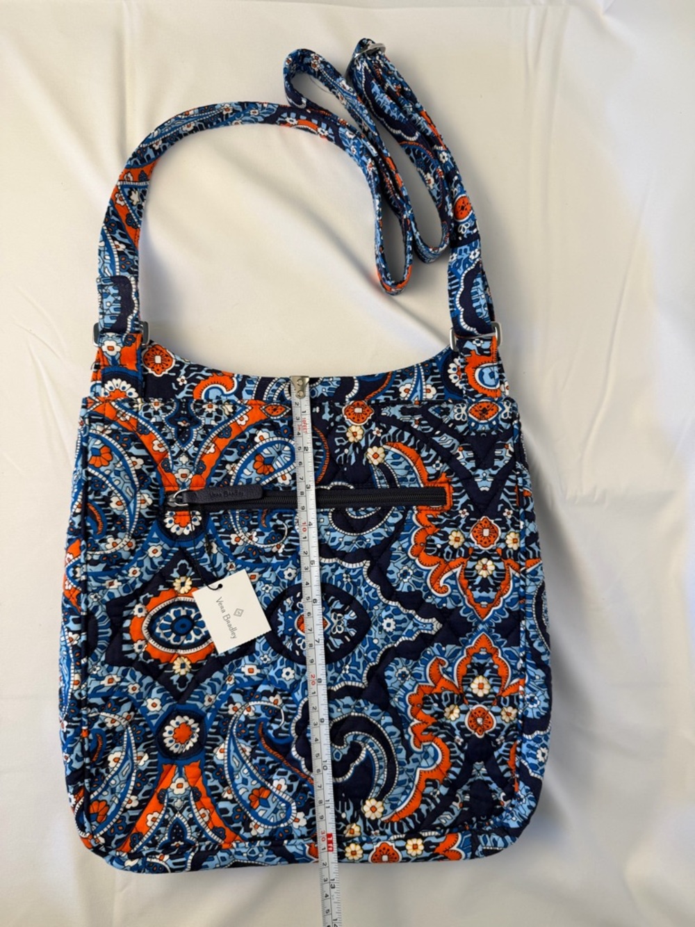 Vera Bradley Quilted Crossbody Bag - Navy & Orange Floral Paisley
